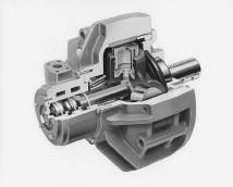Fig. 3. Pistons and control valve in radial-piston motor are hydrostatically balanced.