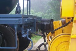 The couplers make a horizontal mechanical connection and lifts rail car hydraulically. The couplers make a horizontal mechanical connection and lifts rail car hydraulically.