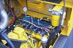 Although first designed into the hydraulic system in the 1990s, these cartridge valves still perform all hydraulic functions on Trackmobile’s new rail car mover models. Although first designed into the hydraulic system in the 1990s, these cartridge valves still perform all hydraulic functions on Trackmobile’s new rail car mover models.