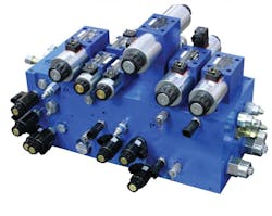 The Lynch HIC controls six functions, yet measures only 8 × 8 × 20 in. Not only does the HIC conserve space and weight, but it also reduces cost and leakage by eliminating much of the hose, tubing, and connectors that would otherwise be required. The Lynch HIC controls six functions, yet measures only 8 × 8 × 20 in. Not only does the HIC conserve space and weight, but it also reduces cost and leakage by eliminating much of the hose, tubing, and connectors that would otherwise be required.