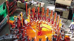 This circular production station relies on safe and reliable pneumatics for precise positioning in refilling LP cylinders of varying sizes, shapes, and configurations. This circular production station relies on safe and reliable pneumatics for precise positioning in refilling LP cylinders of varying sizes, shapes, and configurations.