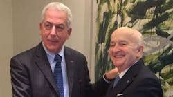 Rino Tarolli left of Dana Italy and Renato Brevini president of Brevini Group congratulate each other over Dana39s acquisition of Brevini39s fluid power and power transmission businesses Rino Tarolli left of Dana Italy and Renato Brevini president of Brevini Group congratulate each other over Dana39s acquisition of Brevini39s fluid power and power transmission businesses