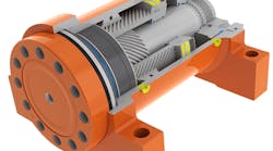 Helac&apos;s L30 hydraulic rotary actuator is highlighted for its drift-free positioning and powerful torque output.