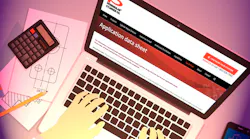 Typing on laptop