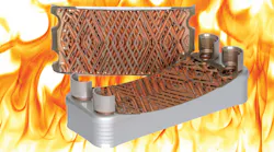 Brazed plate cutaway