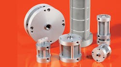 These compact round body cylinders from Fabco-Air are often referred to as pancake cylinders and are applied in space-constrained applications, or where high force and shorter stroke are required.