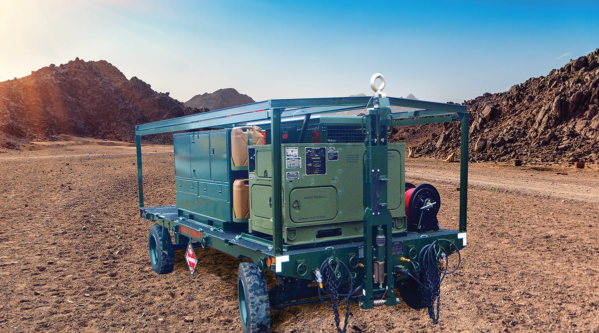 Growler Manufacturing&rsquo;s A/M32K-10 munitions trailer uses a Doering piloted air valve to ensure reliable operation of its air-over-hydraulic brake system.
