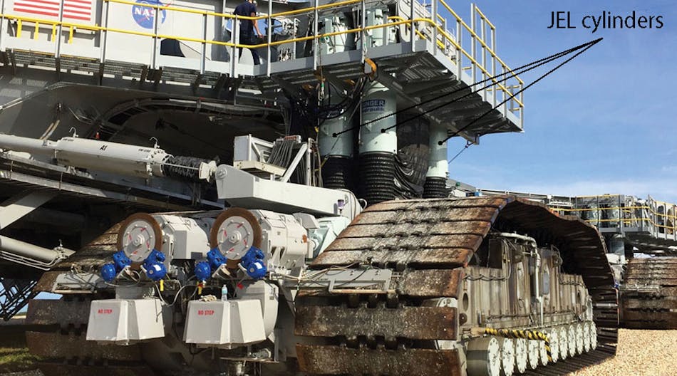 NASA&rsquo;s original crawler transporter for spacecraft was originally designed and manufactured more than 50 years ago. It had to be upgraded for moving modern spacecraft, which meant increasing its payload by 50%, improving its control, and reducing required maintenance. New jacking, elevating, and leveling cylinders were essential for these improvements.