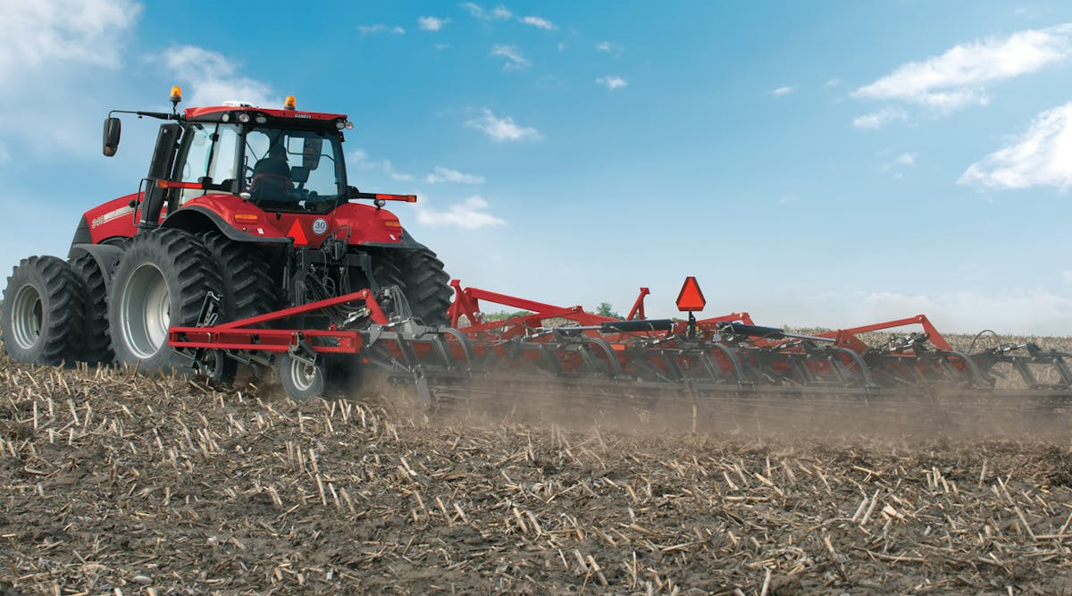 Case IH Tiger-Mate 255 Field Cultivator incorporates Rota Engineering&rsquo;s linear Hall-effect sensors to monitor and control the rod position of hydraulic cylinders that adjust tillage depth.