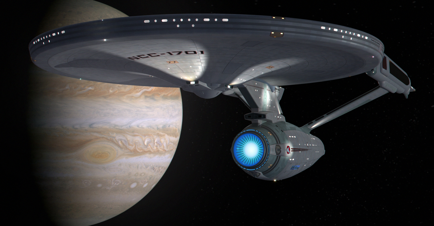 U.S.S. Enterprise orbiting Jupiter