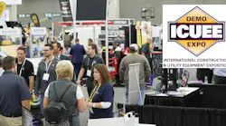 ICUEE show floor and logo
