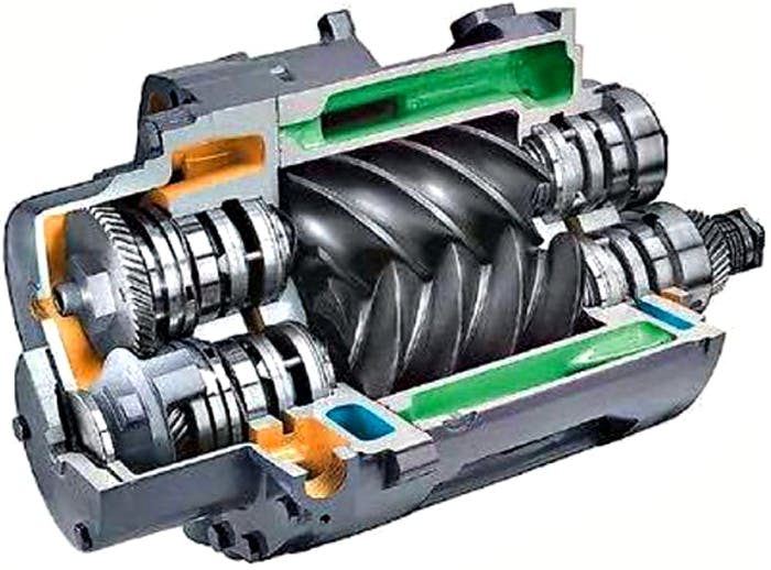 Rotary screw compressor.