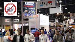 IFPE show floor and handshake image