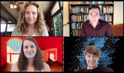 Berkeley Lab researchers (clockwise from top left) Kristin Persson, John Dagdelen, Gerbrand Ceder and Amalie Trewartha led development of COVIDScholar, a text-mining tool for COVID-19-related scientific literature. Berkeley Lab researchers (clockwise from top left) Kristin Persson, John Dagdelen, Gerbrand Ceder and Amalie Trewartha led development of COVIDScholar, a text-mining tool for COVID-19-related scientific literature.