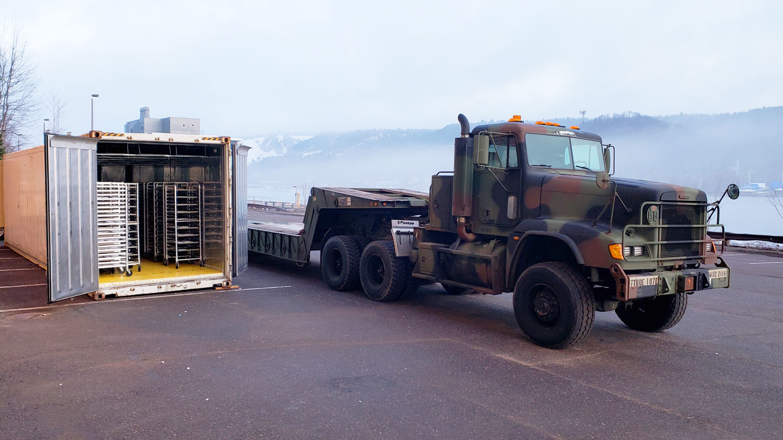 National Guard truck and trailer