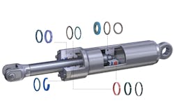 A cylinder uses a variety of sealing components and materials to maintain reliable operations. Trends including larger machines and cylinders, a push for lower costs and lower maintenance requirements, standardization with customization and use of environmentally sensitive fluids are driving the need for new materials, new manufacturing approaches and more collaboration across the fluid power industry.