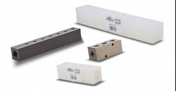 Pneumatic installations use straightforward components such as Nitra manifolds from AutomationDirect. Pneumatic installations use straightforward components such as Nitra manifolds from AutomationDirect.