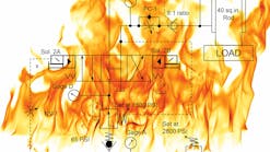 Schematic with flames