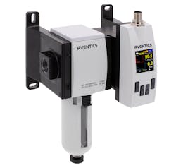 An air flow sensor such as the Aventics Series AF2 gives end-users actionable insights on machine data such as flow, pressure and temperature and helps to optimize energy consumption and uptime. An air flow sensor such as the Aventics Series AF2 gives end-users actionable insights on machine data such as flow, pressure and temperature and helps to optimize energy consumption and uptime.