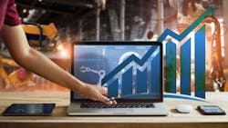 Manufacturing data on laptop Manufacturing data on laptop