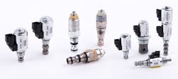 SiCVs include solenoid-proportional and motion-control valves such as these from Eaton Corp. SiCVs include solenoid-proportional and motion-control valves such as these from Eaton Corp.