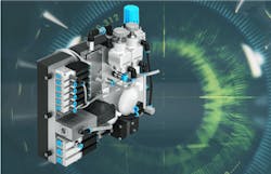 Festo and BYTEC developed a valve control block less than half the size of conventional control blocks. An innovative manifold plate combines all the pneumatic connections into a protected, tubeless air supply in the form of ducts.