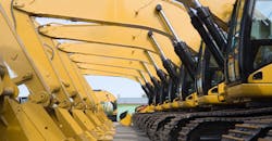 Row of excavators Row of excavators