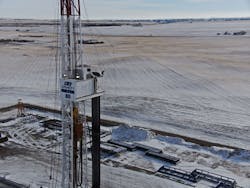 A rig in Canada used by AKITA Drilling to mine potash was retrofitted with a plastic energy chain that operates in the toughest weather conditions.