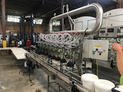 The first two iterations of pail filling machines were based on used equipment, which RHMC upgraded as needed with AutomationDirect components. The first two iterations of pail filling machines were based on used equipment, which RHMC upgraded as needed with AutomationDirect components.