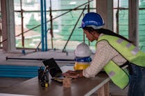 Woman engineer at construction site