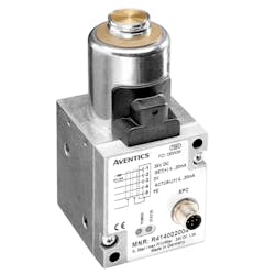 Emerson’s AVENTICS ED05 Rail proportional control valve. Emerson’s AVENTICS ED05 Rail proportional control valve.