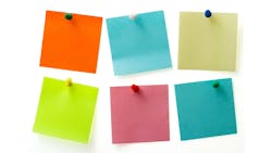 Post-It Notes pinned to a wall Post-It Notes pinned to a wall