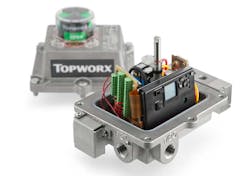 Emerson’s TopWorx DXP discrete valve controller contains sensing and feedback in a single housing. Suitable for use in SIL-3 applications, it’s certified for use in hazardous areas. It tracks a wider variety of variables and is easier to set up and integrate into processes than other HART 7 technologies. Emerson’s TopWorx DXP discrete valve controller contains sensing and feedback in a single housing. Suitable for use in SIL-3 applications, it’s certified for use in hazardous areas. It tracks a wider variety of variables and is easier to set up and integrate into processes than other HART 7 technologies.