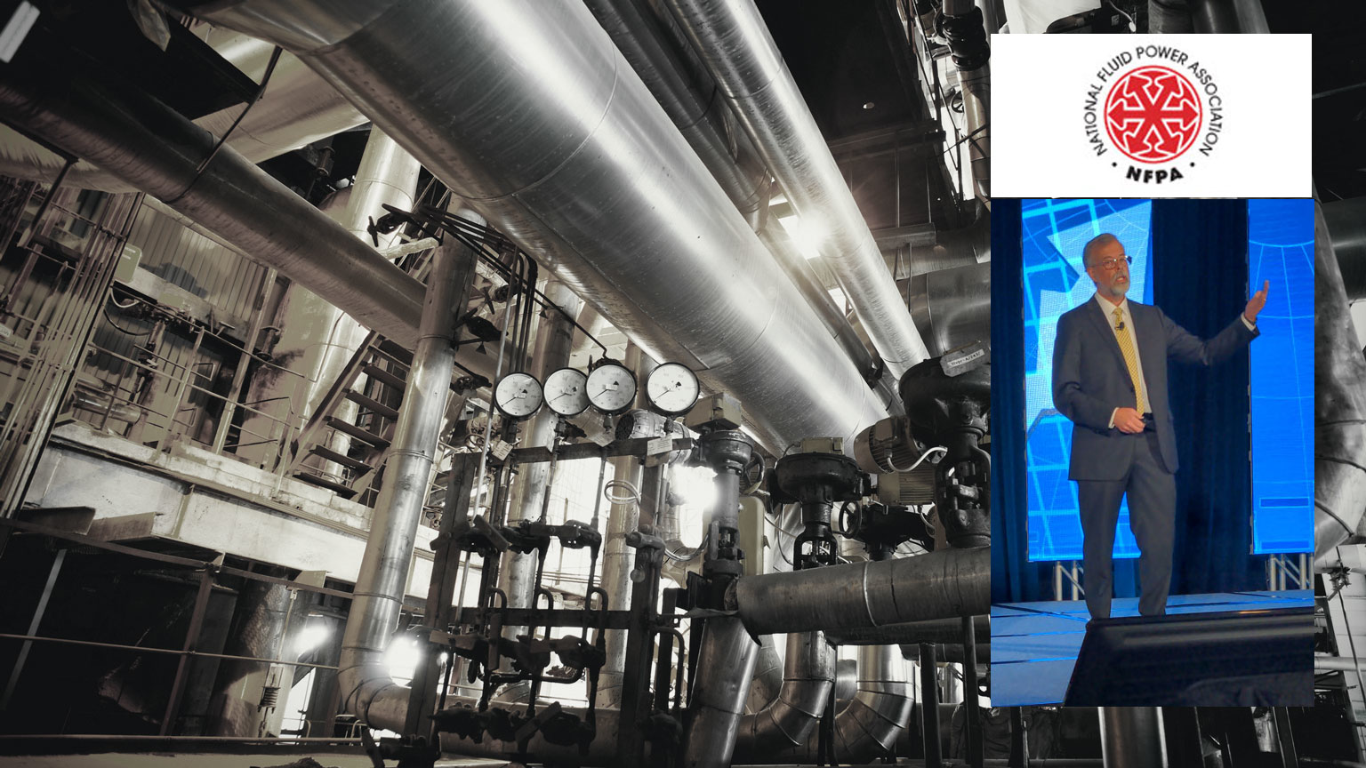 Photo of Alan Beaulieu inset over industrial zone with NPFA logo