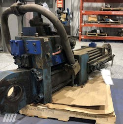 Shown is a hydraulic cylinder used in a closed-loop control application before refurbishing by Motion&rsquo;s service center in Calgary.