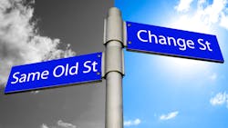 Same old or change street sign Same old or change street sign