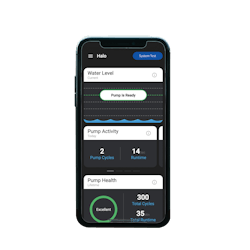 The smartphone app can tell homeowners about the health of the pump itself and its current state. The smartphone app can tell homeowners about the health of the pump itself and its current state.