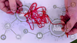 Artist's rendition of untangling supply chain backups