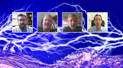 Water superimposed with electricity and industry expert headshots