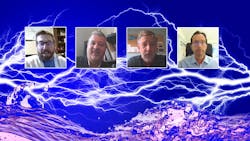 Water superimposed with electricity and industry expert headshots Water superimposed with electricity and industry expert headshots
