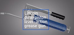 Lincoln dual-piston lever-action grease gun (Model 1154) Lincoln dual-piston lever-action grease gun (Model 1154)