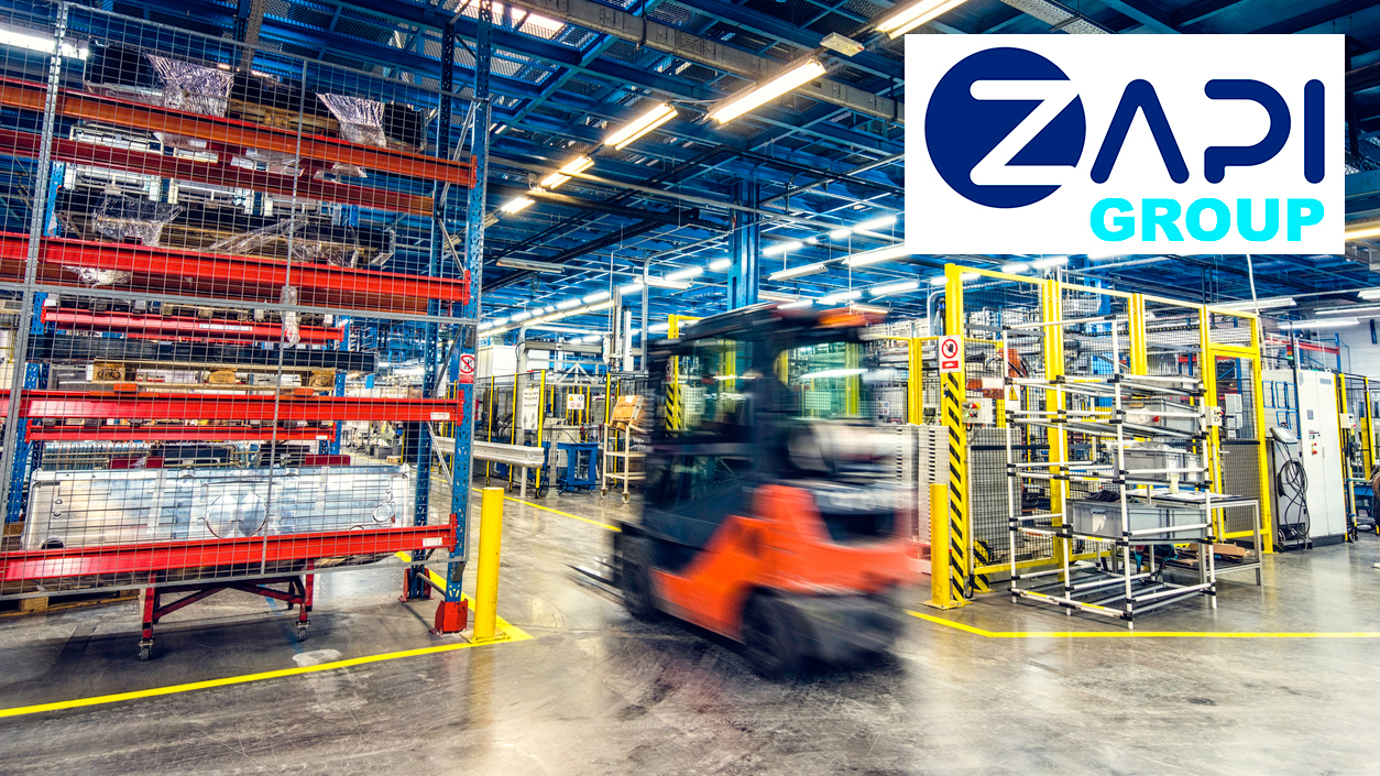 Fork lift image and ZAPI GROUP logo