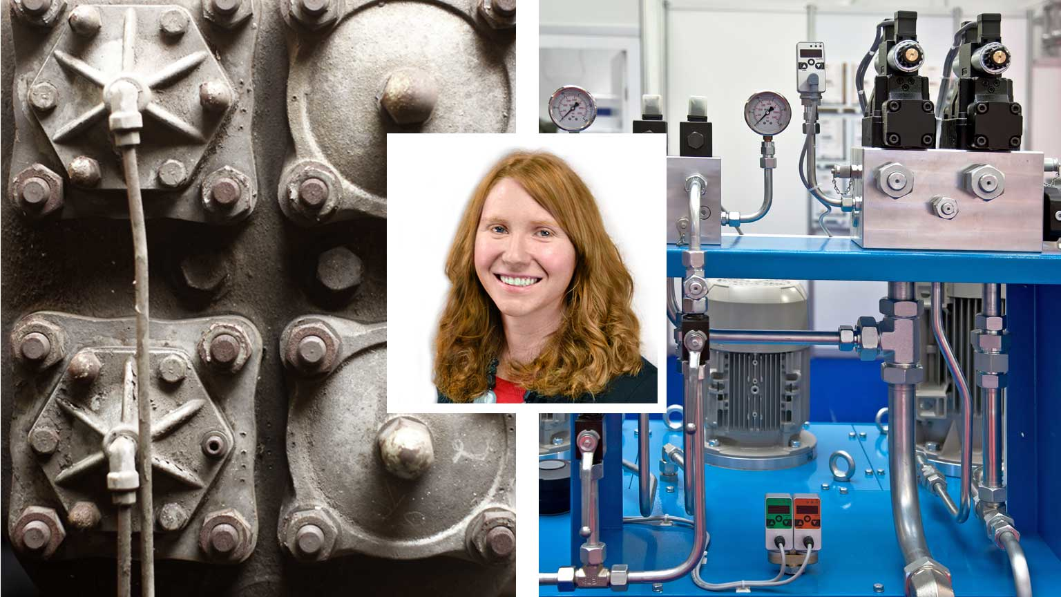 Technologies montage with Sara Jensen headshot