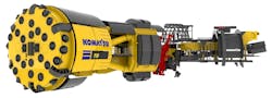Komatsu's new electric-powered Mining Tunnel Boring Machine will help to reduce emissions and the need for multiple vehicles in underground mining applications. Komatsu's new electric-powered Mining Tunnel Boring Machine will help to reduce emissions and the need for multiple vehicles in underground mining applications.