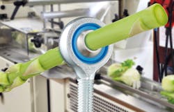 The lubrication-free and maintenance-free igubal rod end for higher-load applications in the food industry consists of a stainless-steel housing and spherical ball, as well as an inner ring made of the high-performance plastic iglide A160, which conforms to the FDA and EU 10/2011 requirements. The lubrication-free and maintenance-free igubal rod end for higher-load applications in the food industry consists of a stainless-steel housing and spherical ball, as well as an inner ring made of the high-performance plastic iglide A160, which conforms to the FDA and EU 10/2011 requirements.
