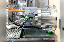 On the test stand, MAHLE's new SCT E-motor has demonstrated its ability to perform at 90% peak torque continuously. On the test stand, MAHLE's new SCT E-motor has demonstrated its ability to perform at 90% peak torque continuously.