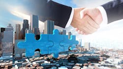 Artist's interpretation of a business merger Artist's interpretation of a business merger