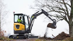 Volvo CE's ECR25 electric compact excavator. Volvo CE's ECR25 electric compact excavator.
