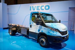 Iveco and Hyundai unveiled new vehicles powered by Hyundai's fuel cell system. Iveco and Hyundai unveiled new vehicles powered by Hyundai's fuel cell system.