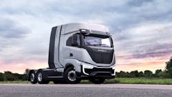 The beta version of the European Nikola Tre Fuel Cell Electric Vehicle has a range of 800 km. The beta version of the European Nikola Tre Fuel Cell Electric Vehicle has a range of 800 km.